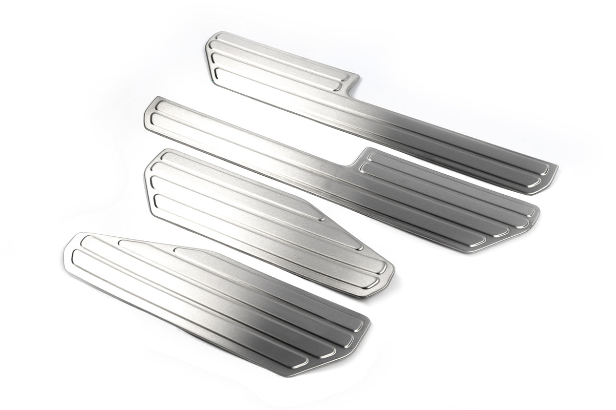 Stainless Steel Door Sill Protectors OmsaLine (4 pcs) for Volkswagen Amarok 2010-2022 - image 1