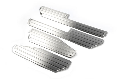 Stainless Steel Door Sill Protectors OmsaLine (4 pcs) for Volkswagen Amarok 2010-2022 - image 1