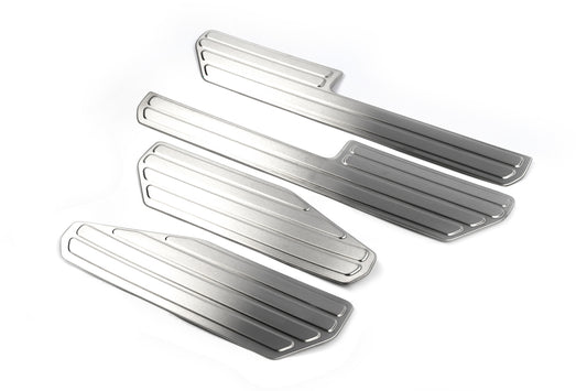 Stainless Steel Door Sill Protectors OmsaLine (4 pcs) for Volkswagen Amarok 2010-2022 - image 1