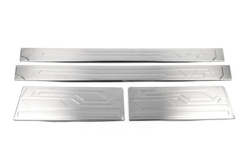 Stainless Steel Door Sill Protectors OmsaLine for Ford Custom 2013-2022 - image 3