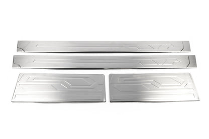 Stainless Steel Door Sill Protectors OmsaLine for Ford Custom 2013-2022 - image 3