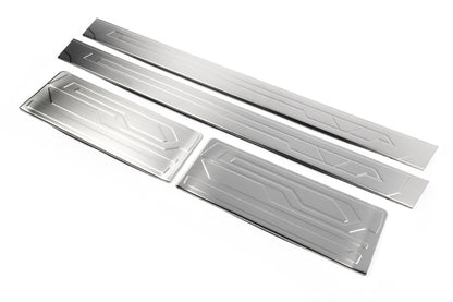 Stainless Steel Door Sill Protectors OmsaLine for Ford Custom 2013-2022 - image 4