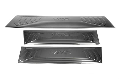 Interior door sills Black Chrome (stainless steel) for Mercedes Vito / V-class W447 2014↗ year - image 3