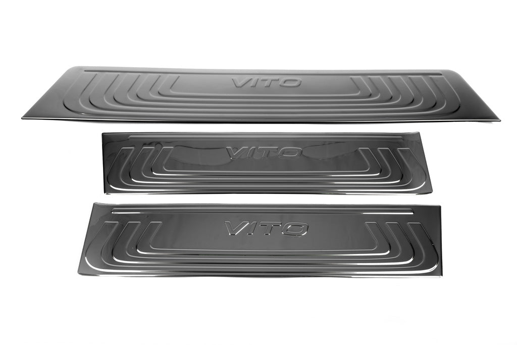 Interior Door Sill Covers Black Chrome (Stainless Steel) for Mercedes Vito/V-class W447 2014- - image 3