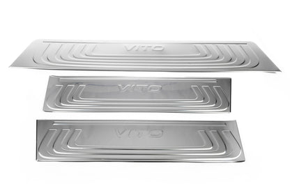 Interior door sill plates OmsaLine (3 pcs, stainless steel) for Mercedes Vito/V-class W447 2014- - image 1