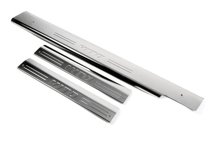 Interior door sill plates OmsaLine (3 pcs, stainless steel) for Mercedes Vito W638 1996-2003 - image 1