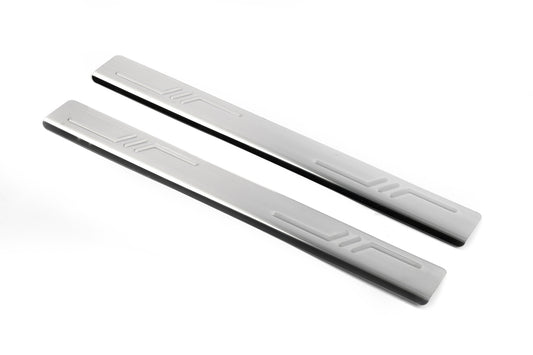 Door Sill Protectors OmsaLine (2 pcs, Stainless Steel) for Peugeot 107 2005-2014 - image 1