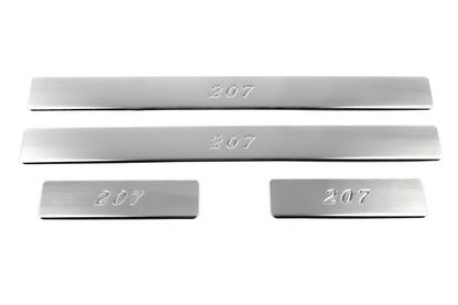 Door Sill Protectors OmsaLine (4 pcs, stainless steel) for Peugeot 207 2006-2014 - image 2