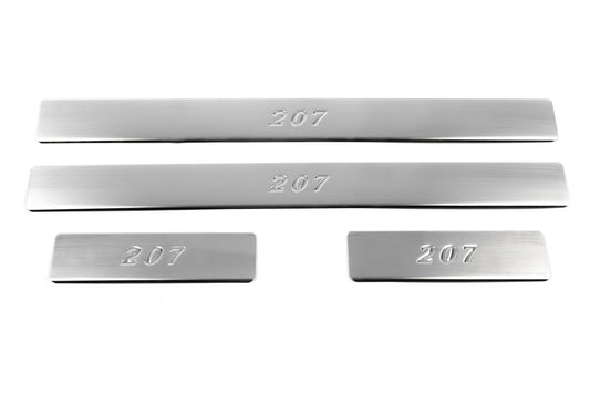 Door Sill Protectors OmsaLine (4 pcs, stainless steel) for Peugeot 207 2006-2014 - image 2