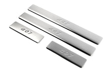 Stainless Steel Door Sill Protectors (Omsa, 4 pcs) for Peugeot 407 2004-2011 - image 1