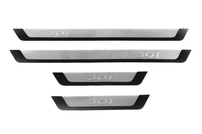Door Sill Protectors Flexill (4 pcs, Stainless Steel) for Peugeot 301 2012- - image 2