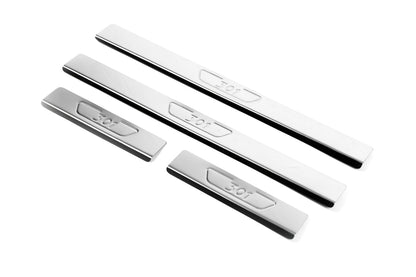 Door Sill Protectors OmsaLine (4 pcs, Stainless Steel) for Peugeot 301 2012- - image 1