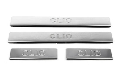 Door sills OmsaLine (4 pieces, stainless steel.) for Renault Clio IV 2012-2019 - Reelken Auto