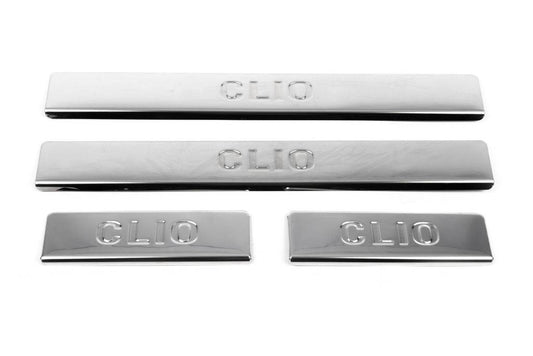 Door sills OmsaLine (4 pieces, stainless steel.) for Renault Clio IV 2012-2019 - Reelken Auto
