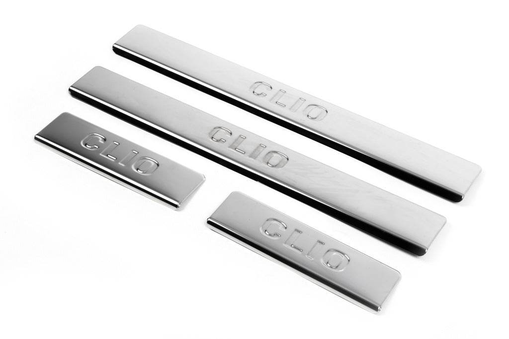 Door sills OmsaLine (4 pieces, stainless steel.) for Renault Clio IV 2012-2019 - Reelken Auto