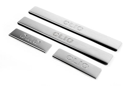 Door sills OmsaLine (4 pieces, stainless steel.) for Renault Clio IV 2012-2019 - Reelken Auto
