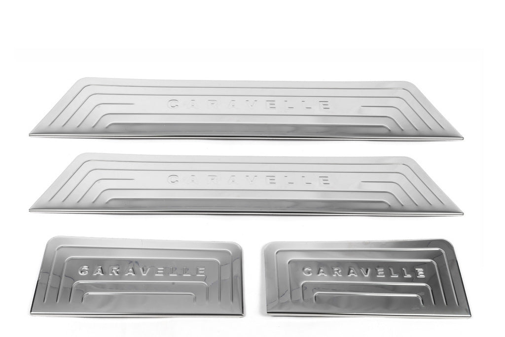 Interior door sill covers (Omsa, stainless steel) for Volkswagen T5 Caravelle 2004-2010 - image 3