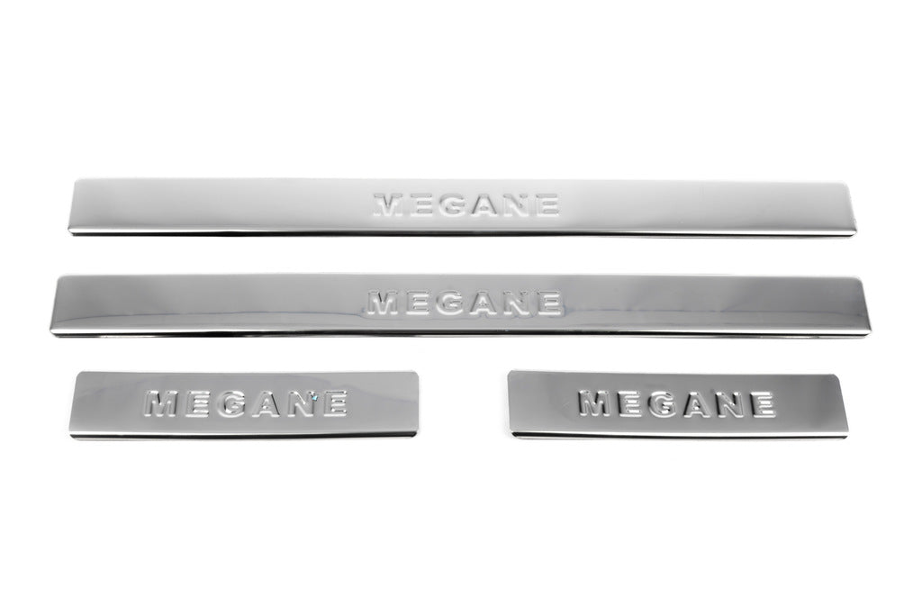 Stainless Steel Door Sill Protectors (Omsa, 4 pcs) for Renault Megane II 2004-2009 - image 3