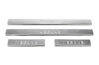 Stainless Steel Door Sill Protectors (Omsa, 4 pcs) for Renault Megane II 2004-2009 - image 3