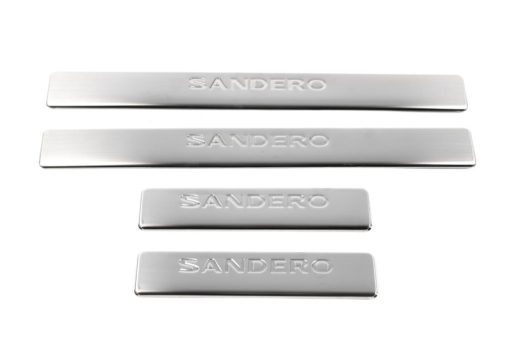 Door Sill Protectors OmsaLine (4 pcs, stainless steel) for Renault Sandero 2007-2013 - image 2