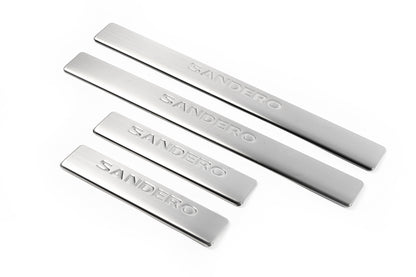 Door Sill Protectors OmsaLine (4 pcs, Stainless Steel) for Dacia Sandero 2007-2013 - image 1