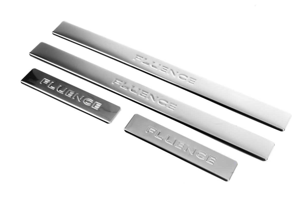 Door Sill Protectors OmsaLine (4 pcs, Stainless Steel) for Renault Fluence 2009-2016 - image 1