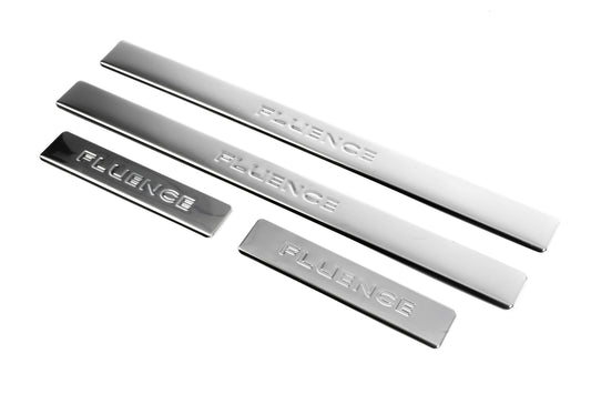 Door Sill Protectors OmsaLine (4 pcs, Stainless Steel) for Renault Fluence 2009-2016 - image 1