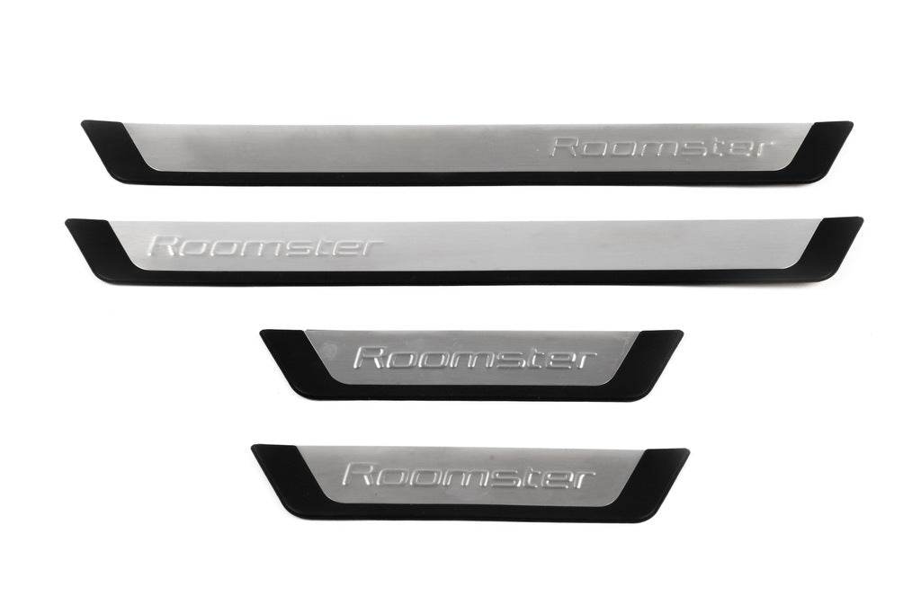 Door sills OmsaLine (4 pieces, stainless steel.) for Skoda Roomster 2006-2015 - Reelken Auto