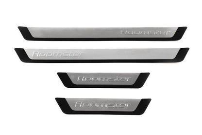 Door sills OmsaLine (4 pieces, stainless steel.) for Skoda Roomster 2006-2015 - Reelken Auto