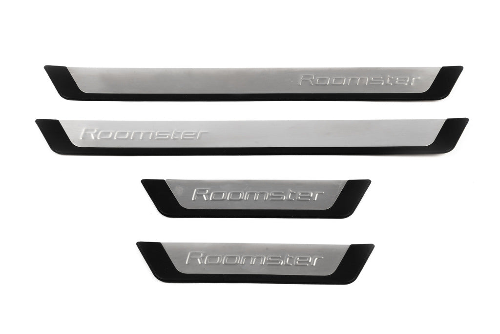 Door Sill Protectors OmsaLine (4 pcs, Stainless Steel) for Skoda Roomster 2006-2015 - image 2