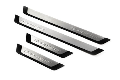 Door sills OmsaLine (4 pieces, stainless steel.) for Skoda Roomster 2006-2015 - Reelken Auto