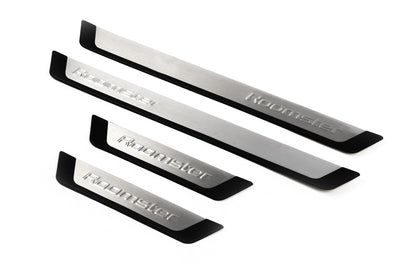 Door Sill Protectors OmsaLine (4 pcs, Stainless Steel) for Skoda Roomster 2006-2015 - image 1