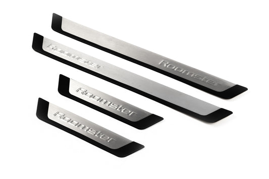 Door Sill Protectors OmsaLine (4 pcs, Stainless Steel) for Skoda Roomster 2006-2015 - image 1