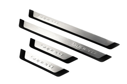 Door Sill Protectors OmsaLine (4 pcs, Stainless Steel) for Skoda Superb 2009-2015 - image 1