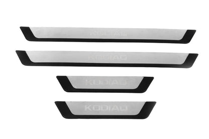 Door sills OmsaLine-Flex (4 pieces, stainless steel) for Skoda Kodiaq 2016-2023 - Reelken Auto