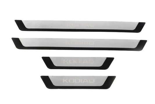 Door Sill Protectors OmsaLine-Flex (4 pcs, stainless steel) for Skoda Kodiaq 2016-2023 - image 2