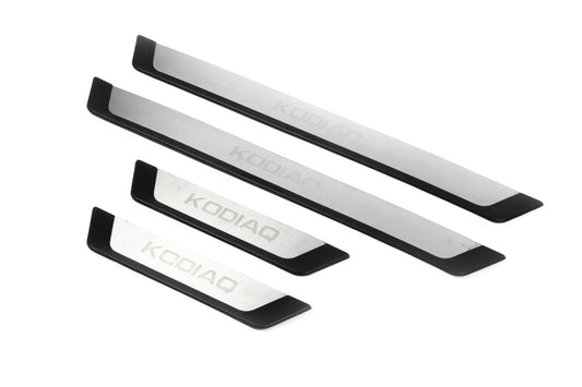 Door Sill Protectors OmsaLine-Flex (4 pcs, stainless steel) for Skoda Kodiaq 2016-2023 - image 1