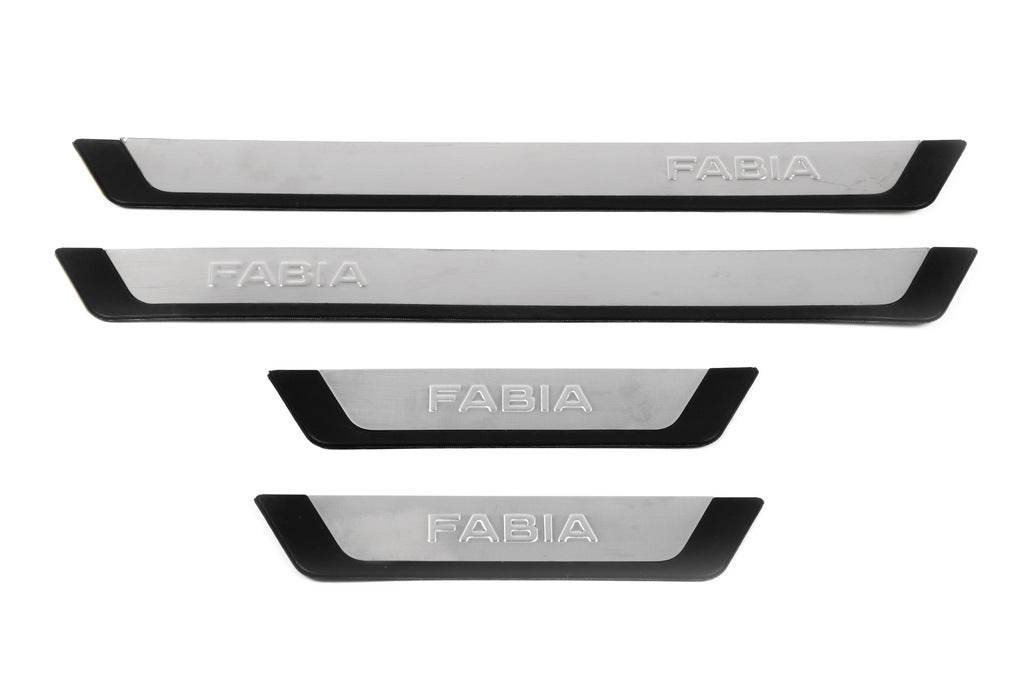 Door sills OmsaLine-Flexill (4 pcs) for Skoda Fabia 2014-2021 - Reelken Auto