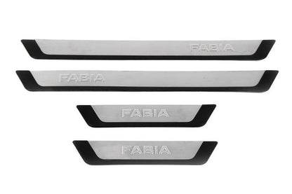 Door sills OmsaLine-Flexill (4 pcs) for Skoda Fabia 2014-2021 - Reelken Auto