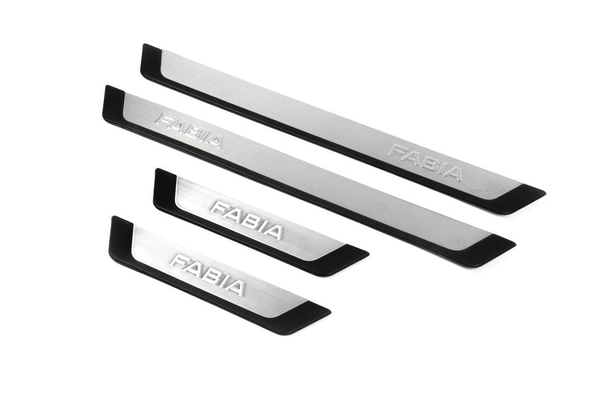 Door sills OmsaLine-Flexill (4 pcs) for Skoda Fabia 2014-2021 - Reelken Auto