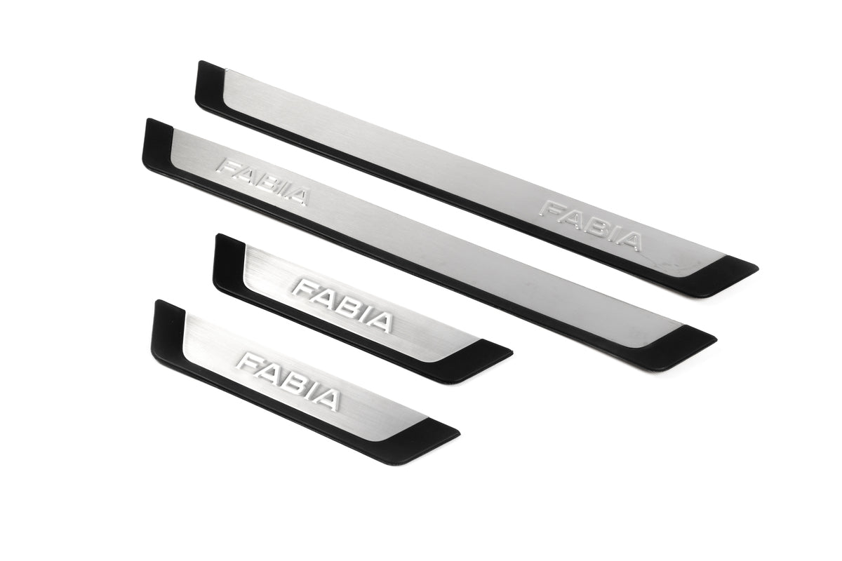 Door Sill Protectors OmsaLine-Flexill (4 pcs) for Skoda Fabia 2014-2021 - image 1