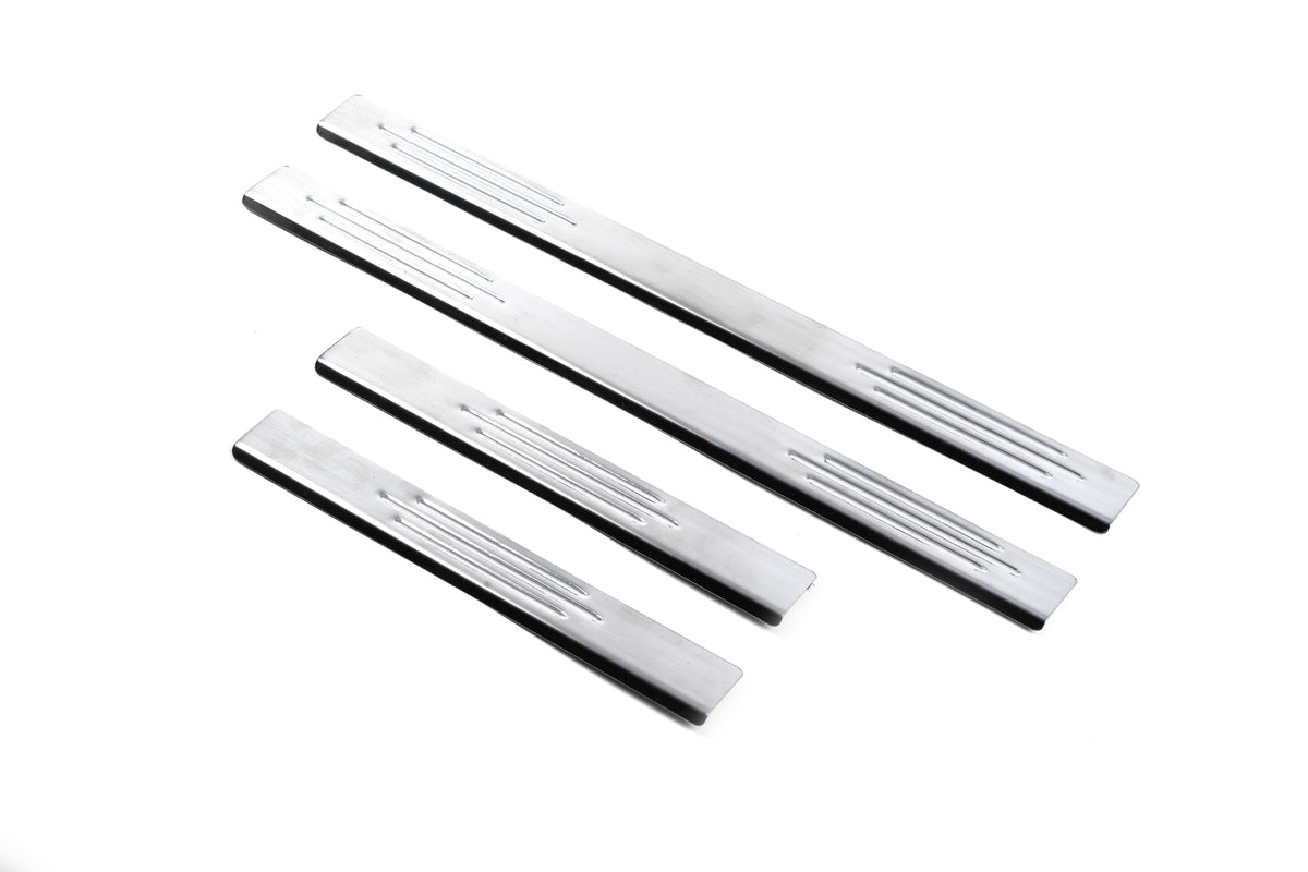 Stainless Steel Door Sill Protectors Carmos V4 (4 pcs) for Volkswagen Touareg 2002-2010 - image 1