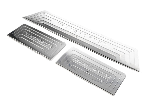 Stainless Steel Door Sill Protectors (OmsaLine) for Volkswagen T5 Transporter 2003-2010 - image 1