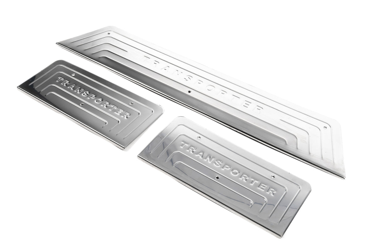Stainless Steel Door Sill Protectors (OmsaLine) for Volkswagen T5 Transporter 2003-2010 - image 1