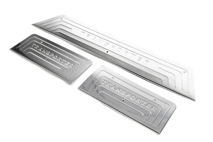 Stainless Steel Door Sill Protectors (OmsaLine) for Volkswagen T5 Transporter 2003-2010 - image 1