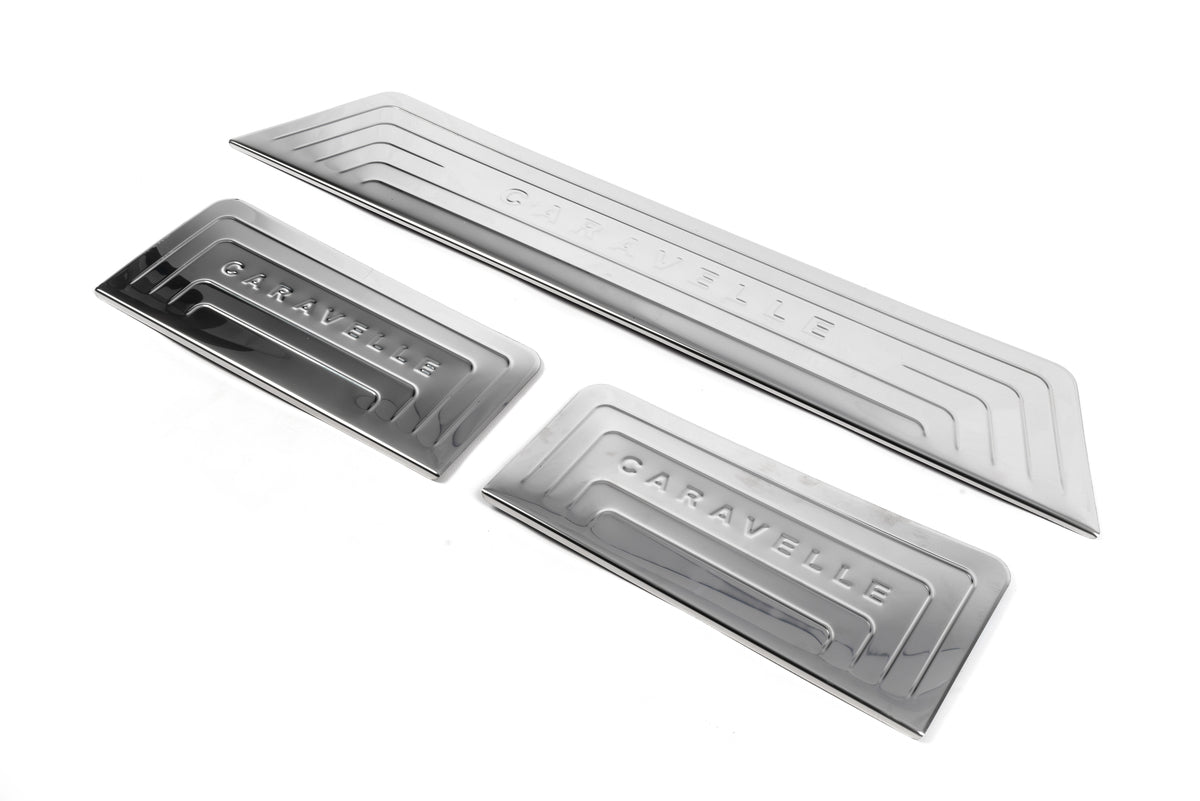 Interior door sill covers (Omsa, stainless steel) for Volkswagen T5 Caravelle 2004-2010 - image 1