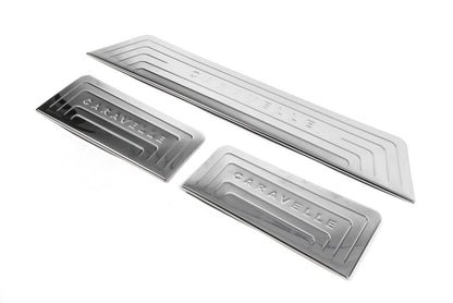 Interior door sill covers (Omsa, stainless steel) for Volkswagen T5 Caravelle 2004-2010 - image 1
