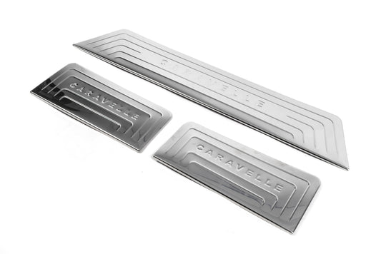 Stainless Steel Door Sill Protectors OmsaLine for Volkswagen T5 2010-2015 - image 1