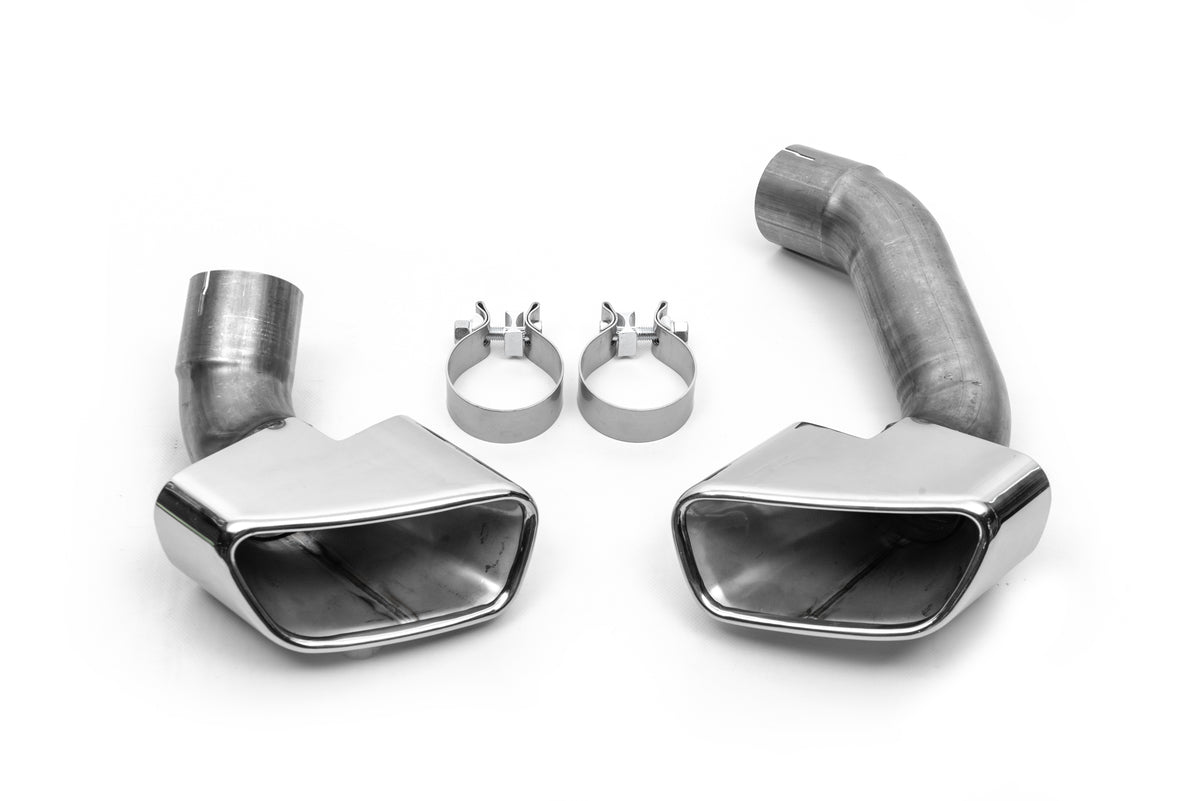 Exhaust tips (for M-Package, 2 pcs, stainless steel) for BMW X5 F15 2013-2018 - image 1