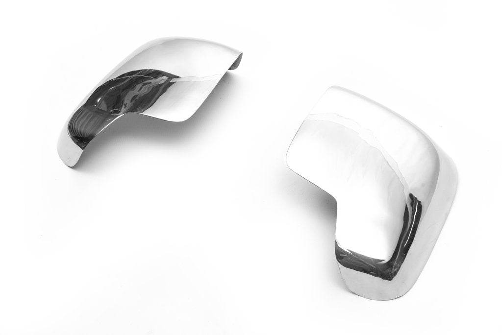 Covers for mirrors tops (2 pcs, stainless steel.) for Citroen Nemo - Reelken Auto
